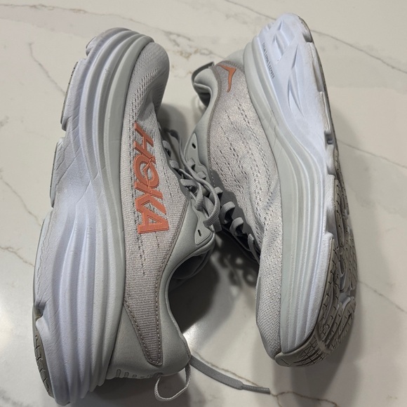Hoka Women's Gray and Orange Athletic Shoes - Picture 12 of 17